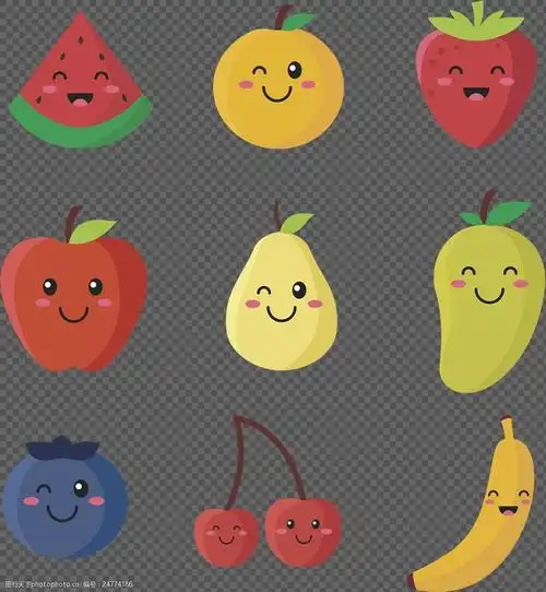 水果表情可爱图标免抠png透明图层素材