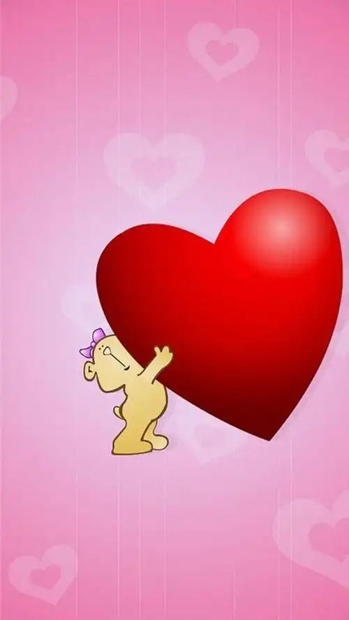 可爱拥抱爱的心 iphone 壁纸