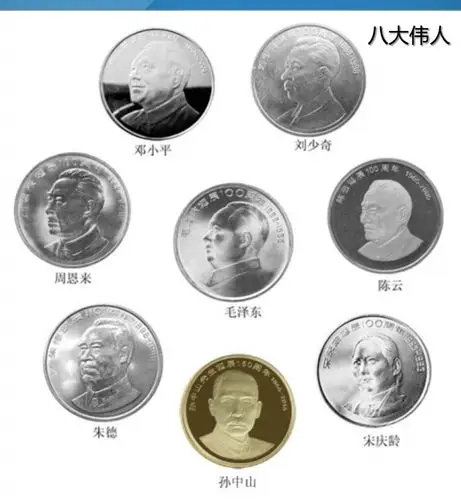 汇藏中国七大伟人纪念币八大伟人纪念币伟人系列流通纪念币朱伟人诞辰