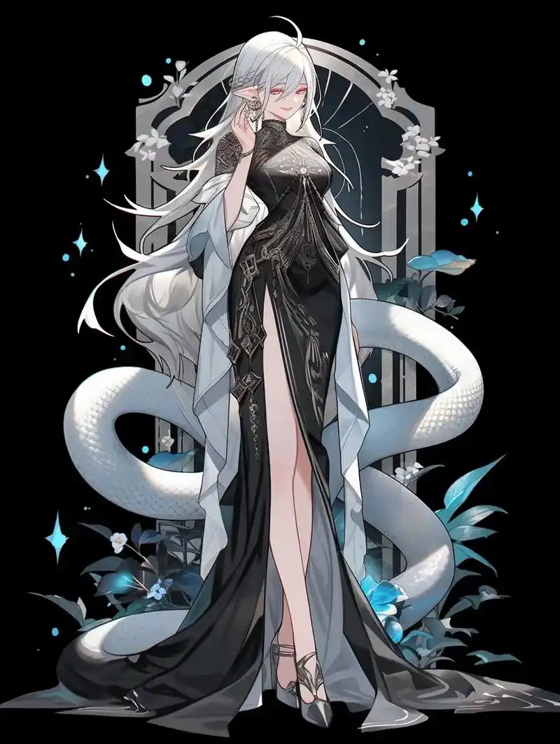 白蛇拟人,肤白貌美大长腿气质绝佳.#优质头像 #动漫 #拟人 - 抖音