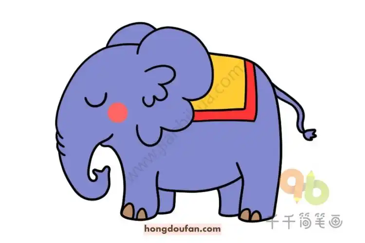 超级简单画一头大象动物园大象简笔画大全