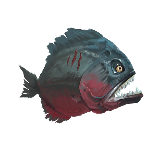 恐怖魔鬼鱼卡通插画图片