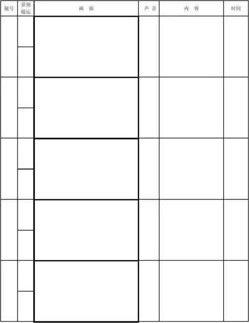 人文社科 广告/传媒 分镜表格页码: 第1页 你可能喜欢 分镜头表格