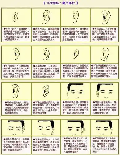 历史最详细的面相耳朵图解(作者:杨易德)