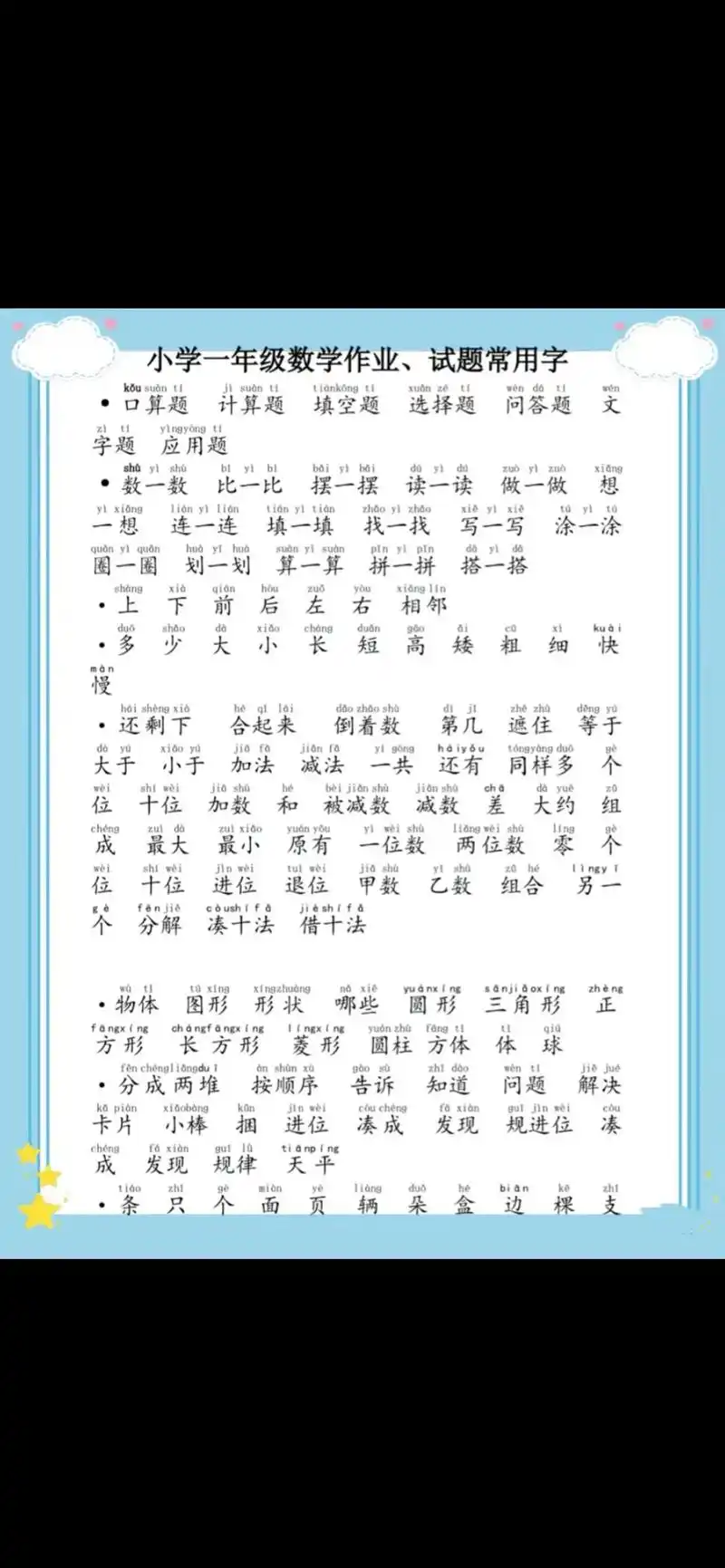 一年级数学常用字.一年级数学常用字 带孩子认认吧 不管你家孩 - 抖音