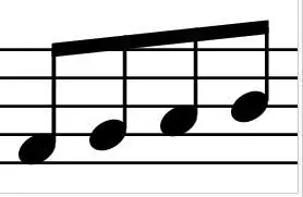 于是两个八分音符在一块时