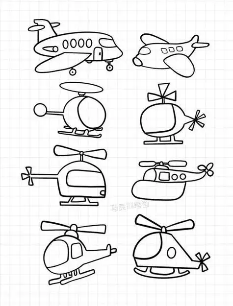 简笔画图片大全玩具直升机简笔画彩色画法步骤图片简单的直升飞机简笔