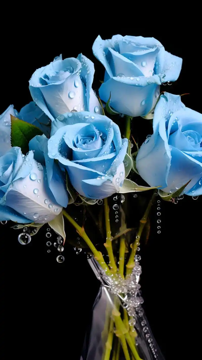 每一朵蓝玫瑰都散发着独特的魅力,它们代表着深情和迷恋.