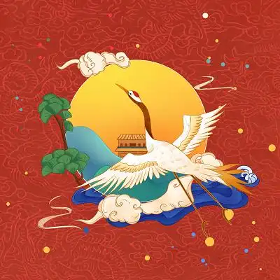 国潮飞鹤国潮仙鹤