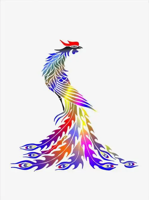 孔雀尾巴彩色效果元素千库原创