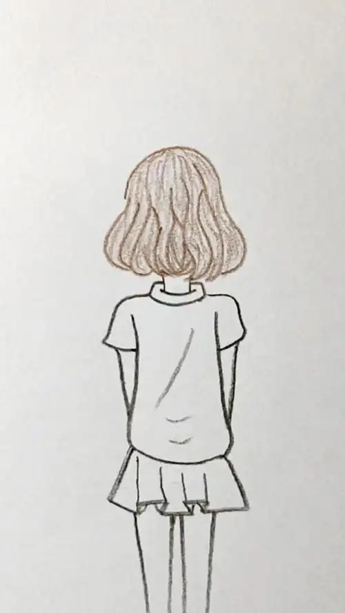 女孩背影简笔画