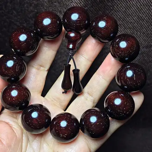 赞比亚小叶紫檀手串文玩念珠爆满金星老料木质珠手串男女手链20