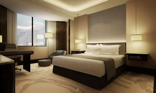 酒店包含餐饮,娱乐,健身,客房,会议等功能,整体定位准五星级标准,完工