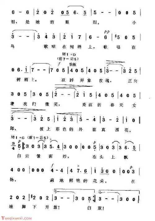 奥地利歌曲《蓝色的多瑙河》简谱