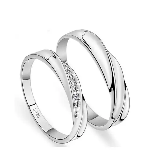 情侣戒指银饰品设计韩版开口指环结婚钻戒皇冠戒指锆石戒指女批发