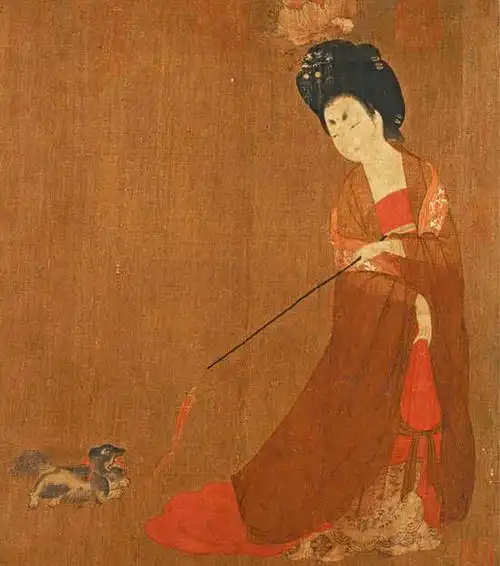 品味国风每日一画唐代画家周昉簪花仕女图高清大图欣赏