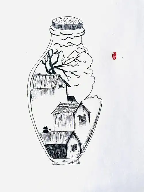 国风气质水笔画