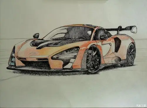 【图】儿子跟我推荐的迈凯伦senna,今天刚画完的_汽车插画论坛_汽车之