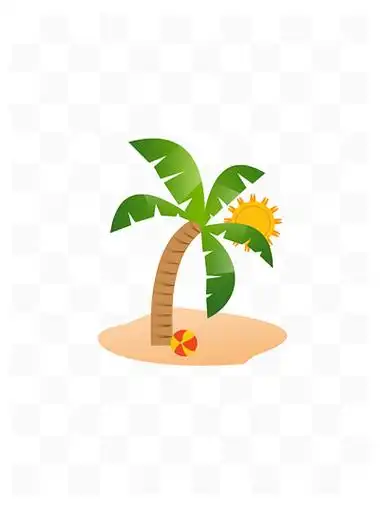 矢量卡通椰子树元素