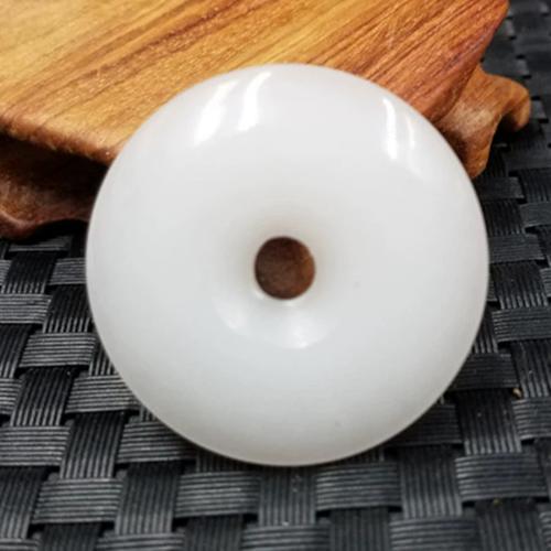 天然玉石a货新疆白玉平安扣挂件石英岩玉平安扣吊坠玉坠