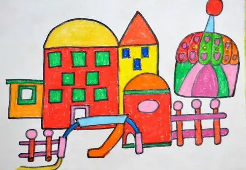 少儿书画作品-我的幼儿园/儿童书画作品我的幼儿园欣赏_中国少儿美术