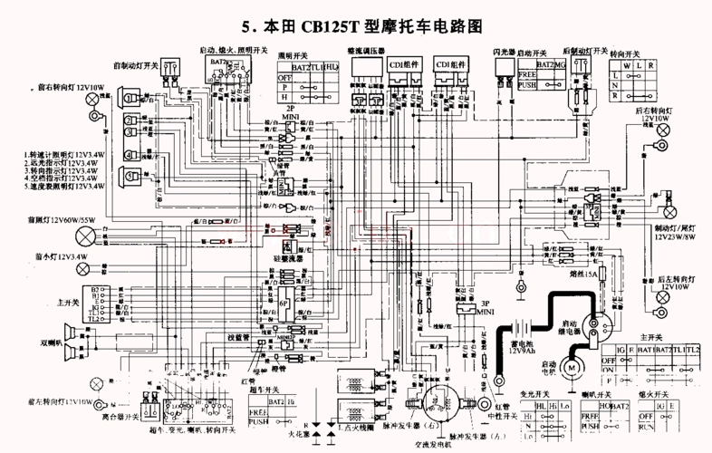 进口摩托车电路图