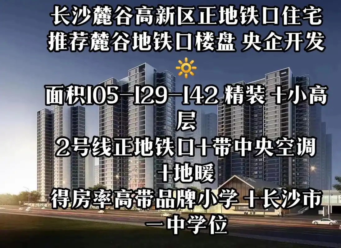 2号线正地铁口 带中央空调 地暖 得房率.长沙麓谷高新区正地 - 抖音