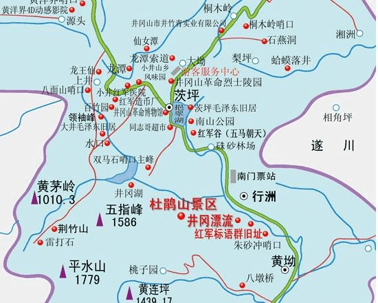 井冈山旅游地图及路线