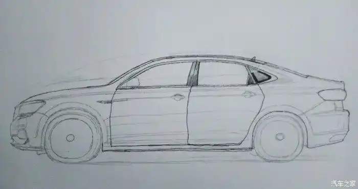 第一张:侧面图,从起稿开始一笔一笔的画,连轮廓都给出来了