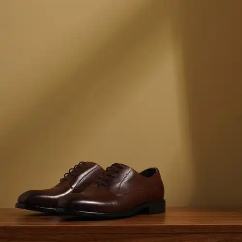 男士春秋牛津棕色真皮新郎西装婚鞋青年高档正装皮鞋