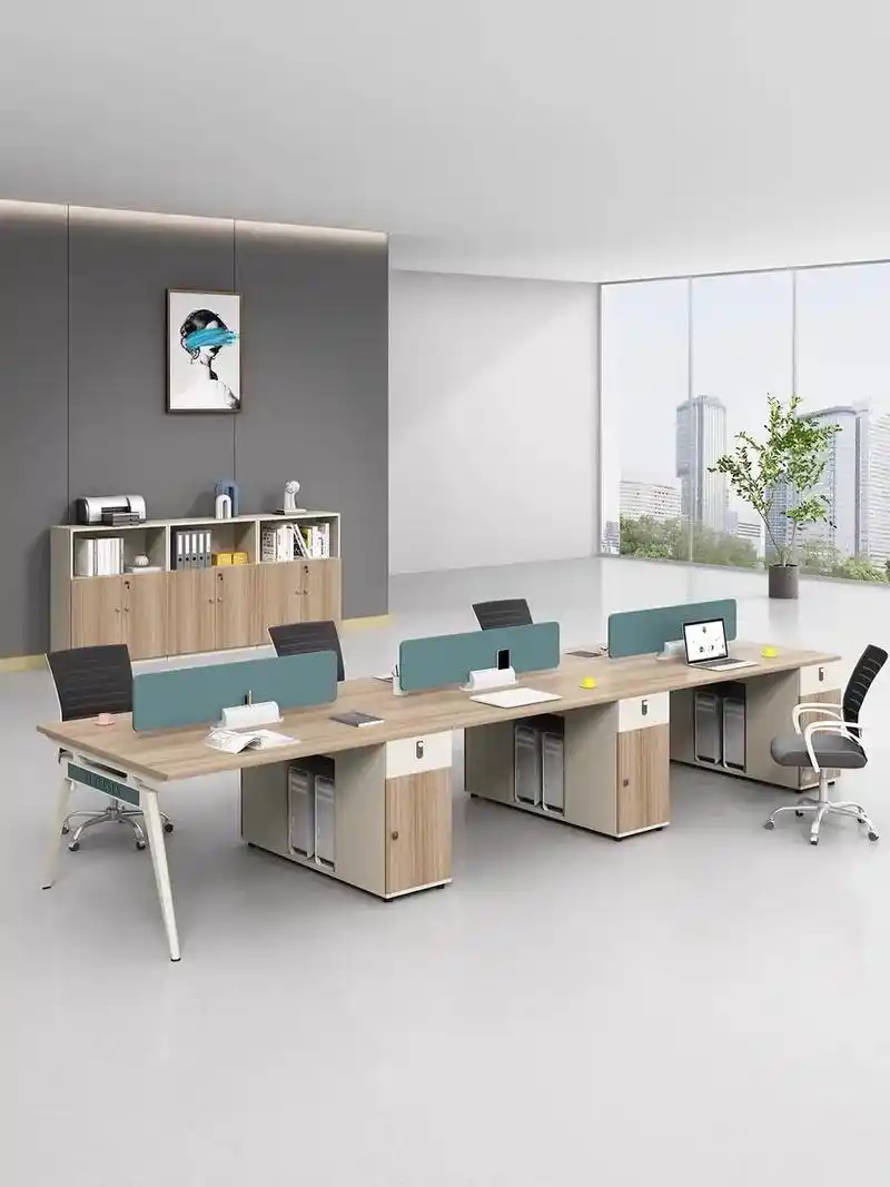 职员办公桌椅组合4/6人位简约现代办公室.职员办公桌椅组合4 - 抖音