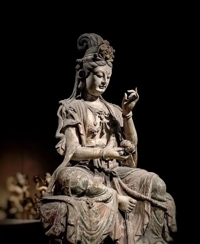 国家博物馆展出的宋代彩绘观音像,任何 - 抖音