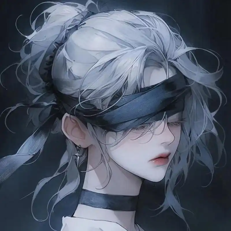 黑白色系 清冷破碎感的女生动漫头像 神秘清冷同时又带着一丝破碎的美