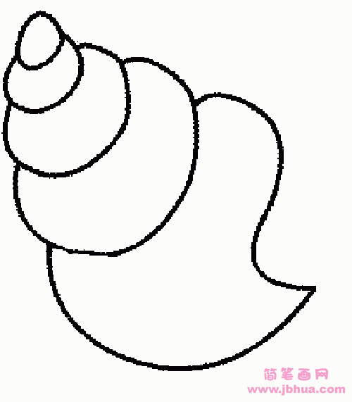 怎样画简笔画的海螺