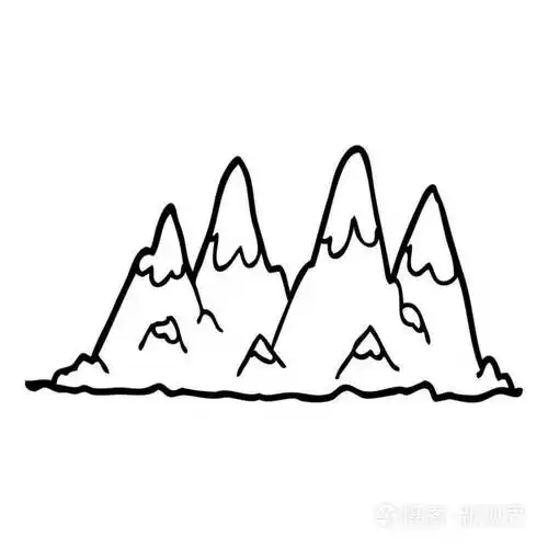 线绘卡通山脉插画-正版商用图片13xpvg-摄图新视界