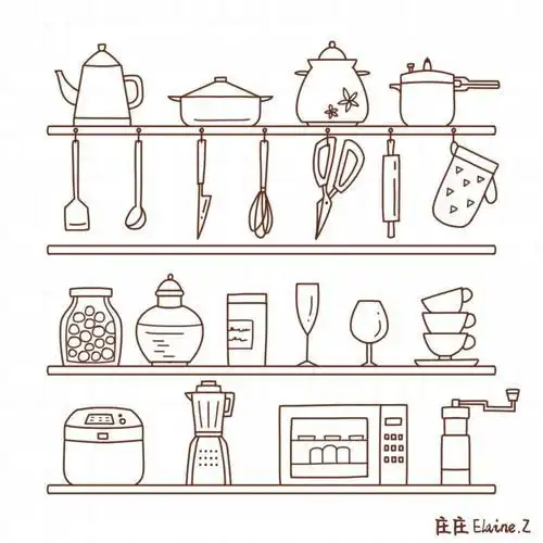 day57-厨具大合集简笔画厨具文化绘画厨房小工具简笔画简笔画--厨具