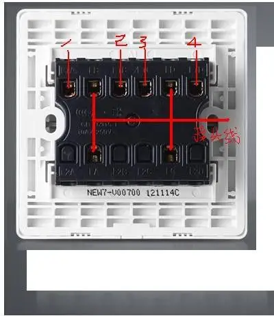 正泰型号new7-v00700四开开关怎么接线