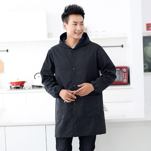 加长男士罩衣防水防水工工作服长袖男外套短款耐磨围裙