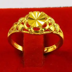 黄金戒指9999足金纯金首饰结婚女款妈妈新款网红花朵真金戒子