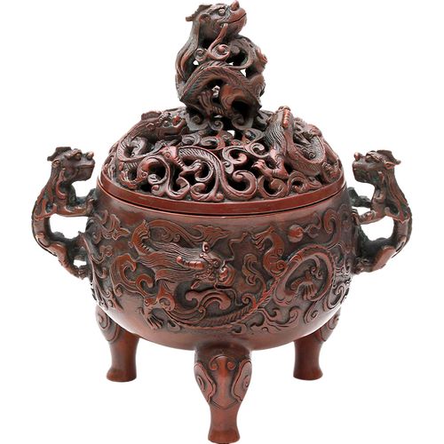 香炉狻猊大号特大号纯铜三足香薰炉失蜡法铸仿香薰炉