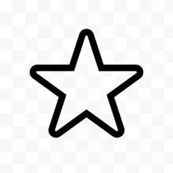扁平白色五角星图标