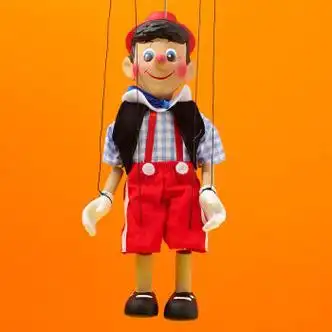 贵佳提线木偶匹诺曹皮诺曹玩偶生日礼物人偶木偶戏剧表演道具手工蓝色