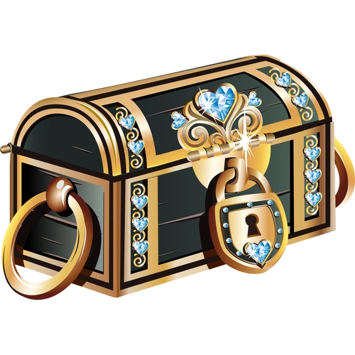 手绘宝箱素材图片