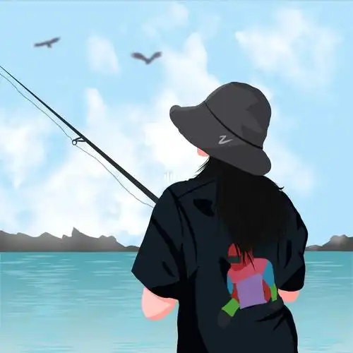 插画头像路亚女孩6