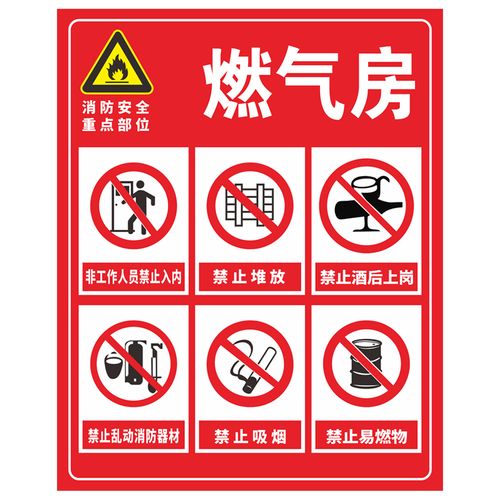 燃气防火标识标志易燃易爆铝牌反光提示部位重点标志牌