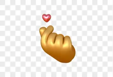 创意c4d金色比心手势3d立体模型图片素材