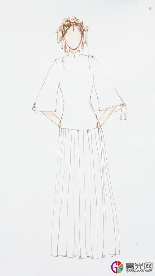 古代中式婚服怎么画