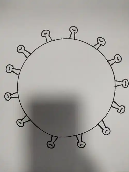 手绘"新型冠状病毒"