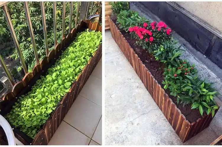 防腐碳化木长方形花槽阳台室外花池木花箱露天花槽特大种菜花盆长宽高