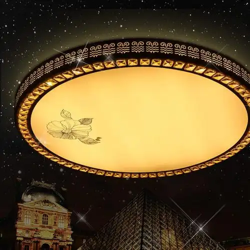 卧室吸顶灯 现代简约客厅led灯时尚艺术书房灯饰 创意铁艺圆形灯图片